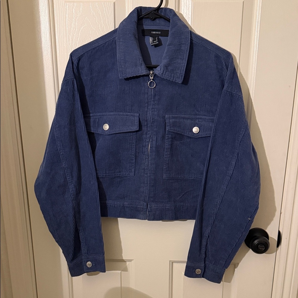 Forever 21 Navy Corduroy Utility Jacket